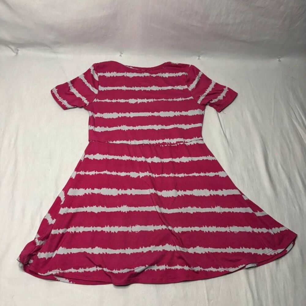 Member’s Mark Pink White Striped Dress Size 4/5 | Girls Short Sleeve - Picture 3 of 5